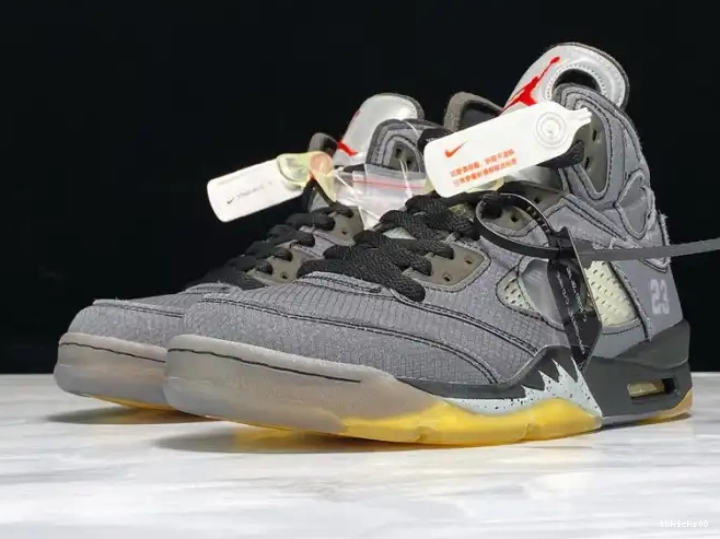 Cheap TBkick x Air Off-White CT8480-001 Jordan 5 Black 0624